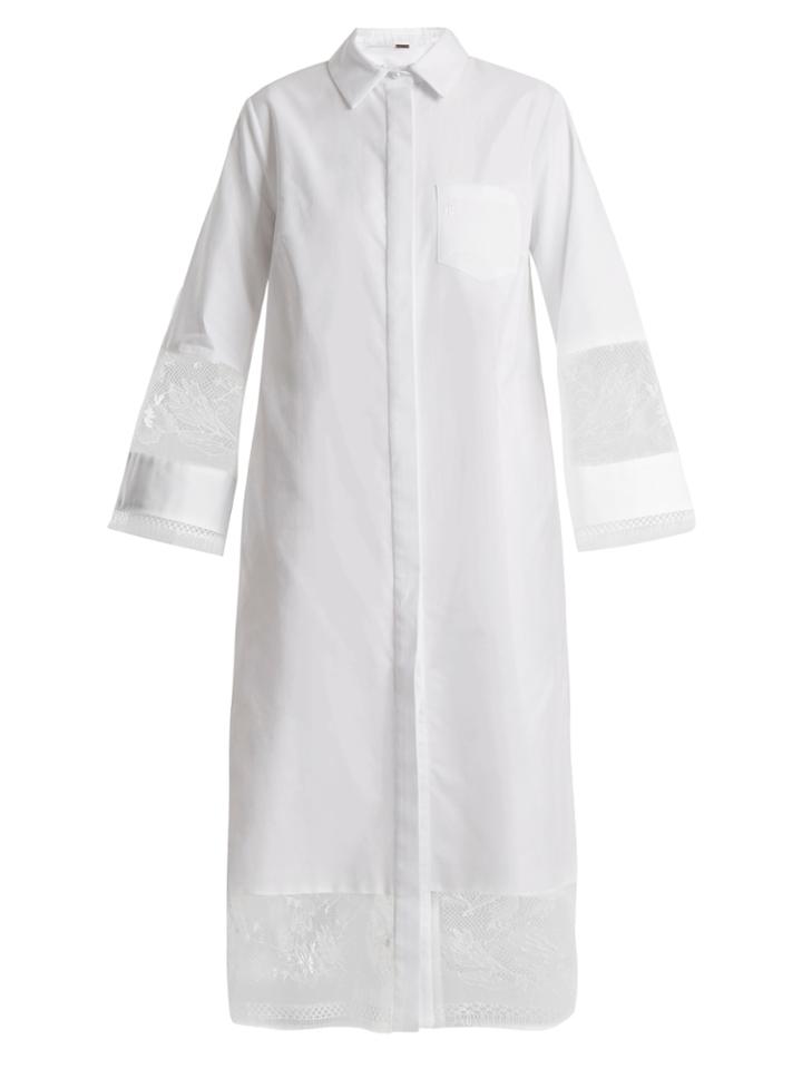 Adam Lippes Lace-insert Oxford-cotton Dress