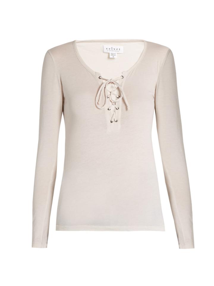 Velvet By Graham & Spencer Mandee Cotton-blend Jersey T-shirt