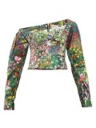 Matchesfashion.com Natasha Zinko - Off-shoulder Floral-print Satin Top - Womens - Multi