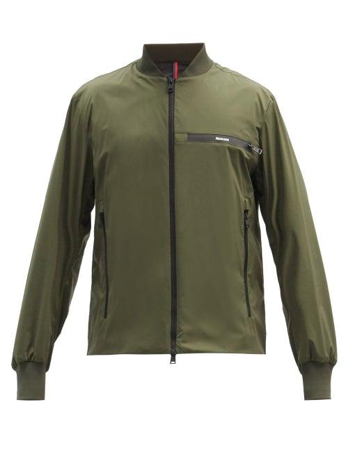 Matchesfashion.com Moncler - Leos Logo-print Satin-shell Bomber Jacket - Mens - Khaki