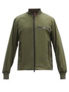 Matchesfashion.com Moncler - Leos Logo-print Satin-shell Bomber Jacket - Mens - Khaki