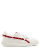 Matchesfashion.com Valentino - Rockstud Low Top Leather Trainers - Womens - Red White