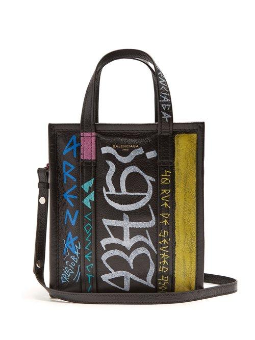 Matchesfashion.com Balenciaga - Bazar Shopper Xs Graffiti - Womens - Black Multi