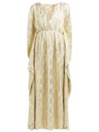 Matchesfashion.com Melissa Odabash - Campbell Metallic Jacquard Kaftan - Womens - Gold