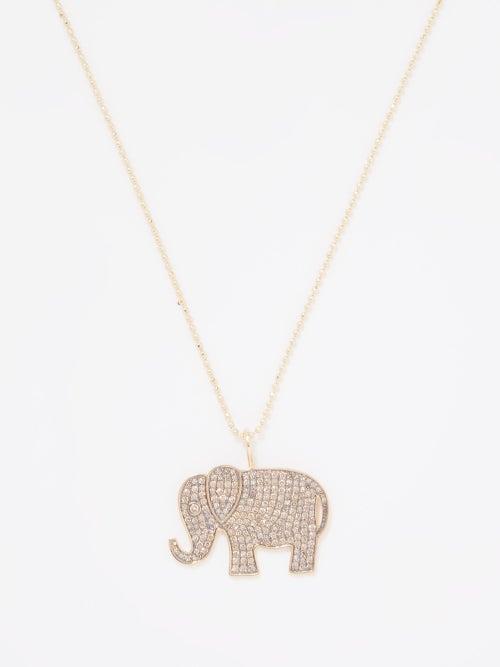 Sydney Evan - Elephant Xl Diamond & 14kt Gold Necklace - Womens - Gold Multi