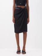 Jacquemus - Bodri Gathered-waist Crepe Midi Skirt - Womens - Black