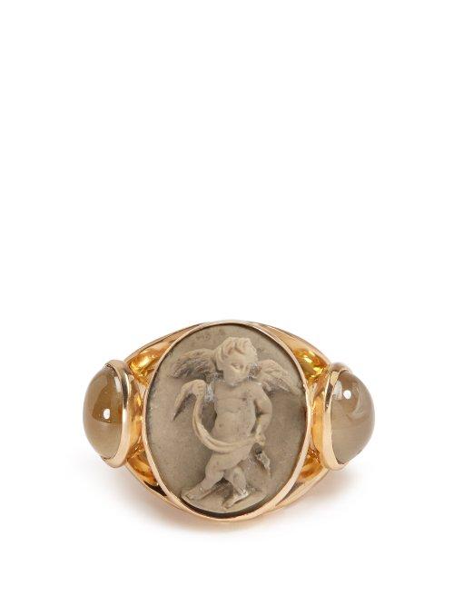 Matchesfashion.com Brigid Blanco - Quartz & 18kt Gold Ring - Womens - Gold