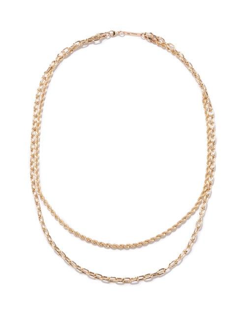 Zo Chicco - 14kt Gold Cable-link & Spiral Chain Necklace - Womens - Yellow Gold