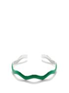 Fry Powers - Sound Waves Enamel & Sterling Silver Cuff - Womens - Green