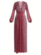 Matchesfashion.com Raquel Diniz - Lily Floral Print Gown - Womens - Purple Print