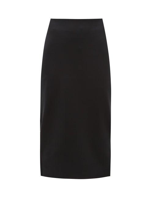 Matchesfashion.com The Row - Rabina Scuba Midi Skirt - Womens - Black