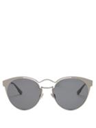 Matchesfashion.com Dior Eyewear - Nebula Cat Eye Metal Sunglasses - Womens - Grey