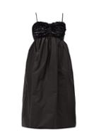 Matchesfashion.com 4 Moncler Simone Rocha - Ruffled Bead-embellished Technical-shell Dress - Womens - Black
