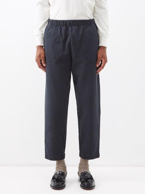 Barena Venezia - Bioto Tober Elasticated-waist Cotton Trousers - Mens - Navy