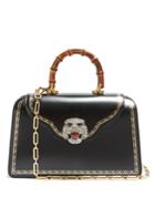 Gucci Frame-print Crystal-embellished Leather Bag