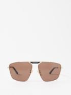 Balenciaga Eyewear - Tag 2.0 Aviator Metal Sunglasses - Mens - Gold