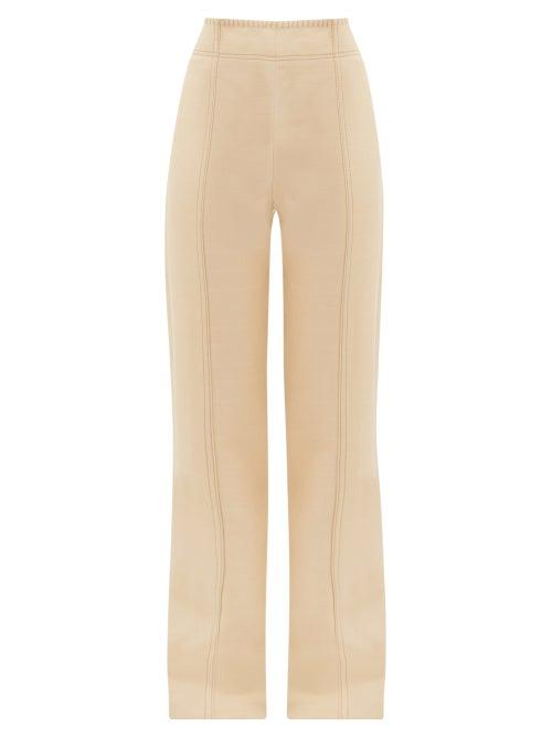 Matchesfashion.com Acne Studios - Whipstitched Flared Trousers - Womens - Cream