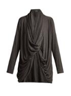 Matchesfashion.com Norma Kamali - Draped Twist Front Jersey Cardigan - Womens - Dark Grey