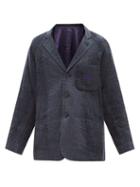 Needles - Single-breasted Glen-plaid Twill Suit Jacket - Mens - Navy