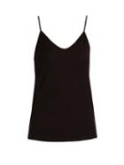 Ladies Lingerie Skin - Scoop-neck Pima-cotton Cami Top - Womens - Black
