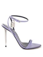 Tom Ford - Padlock Leather Stiletto Sandals - Womens - Purple