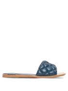 Matchesfashion.com Bottega Veneta - Quilted Leather Slides - Womens - Dark Blue