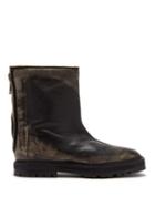 Matchesfashion.com Maison Margiela - Tabi Split Toe Distressed Leather Ankle Boots - Womens - Black