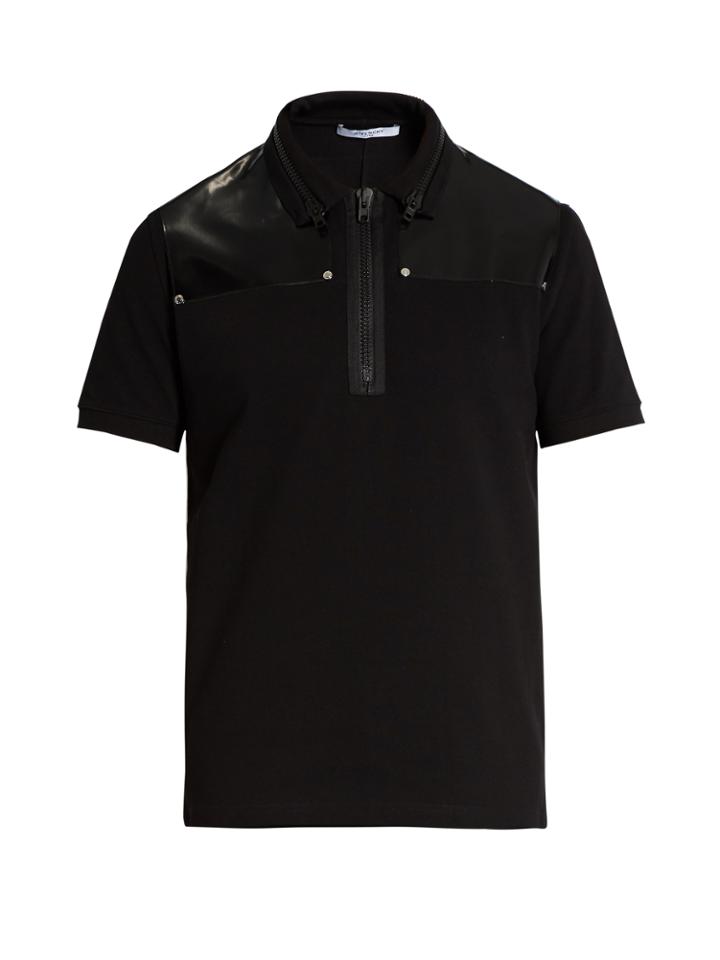 Givenchy Pvc-panel Cotton-piqu Polo Shirt