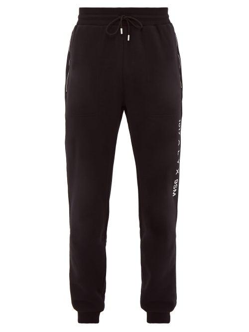 Matchesfashion.com 1017 Alyx 9sm - Visual Logo Print Cotton Blend Track Pants - Mens - Black