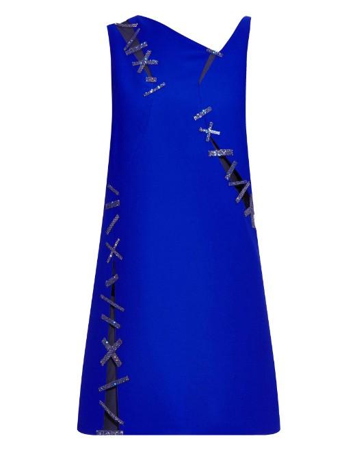 Versace Cut-out Embellished Crepe Dress