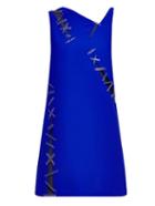 Versace Cut-out Embellished Crepe Dress