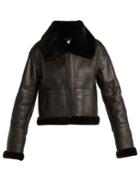 Saint Laurent Aviator Leather And Shearling Jacket