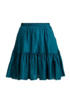 Matchesfashion.com Loup Charmant - Pomona Ruffle Hem Silk Skirt - Womens - Dark Green