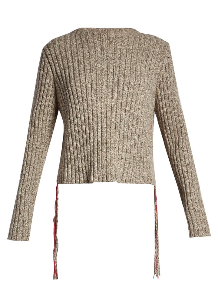 The Row Fenix Side-fringe Ribbed-knit Sweater
