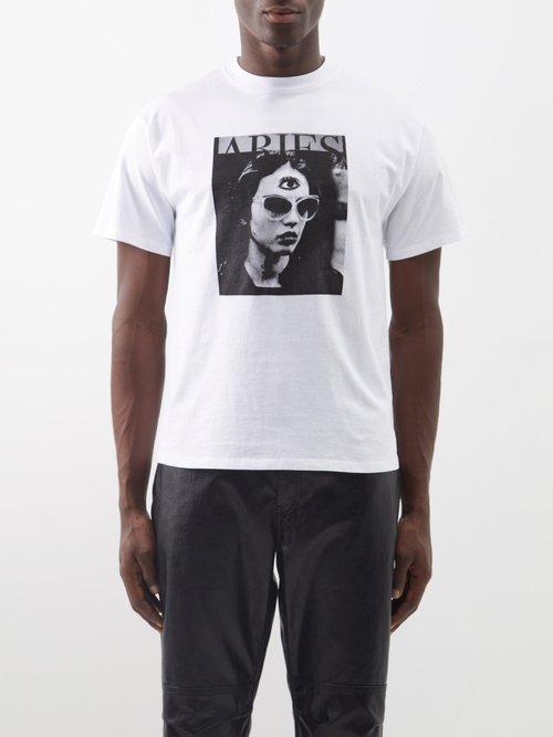Aries - Triclops-print Cotton-jersey T-shirt - Mens - White