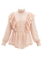 Matchesfashion.com See By Chlo - Ruffled Georgette Blouse - Womens - Light Pink