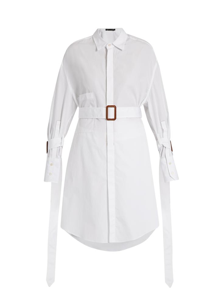 Calvin Klein Collection Katya Belted Cotton Shirt