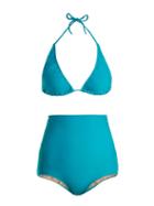 Matchesfashion.com Adriana Degreas - Le Fleur Bikini - Womens - Blue