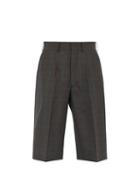Matchesfashion.com Junya Watanabe - Mid Rise Tailored Check Wool Shorts - Mens - Khaki Multi