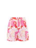 Matchesfashion.com La Doublej - Good Butt Peonia-print Shot-cotton Shorts - Womens - Pink Multi