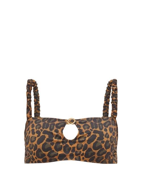 Matchesfashion.com Fisch - Carambole Keyhole-front Leopard-print Bikini Top - Womens - Leopard