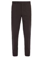 Matchesfashion.com Ermenegildo Zegna - Mid Rise Cotton Blend Trousers - Mens - Dark Grey