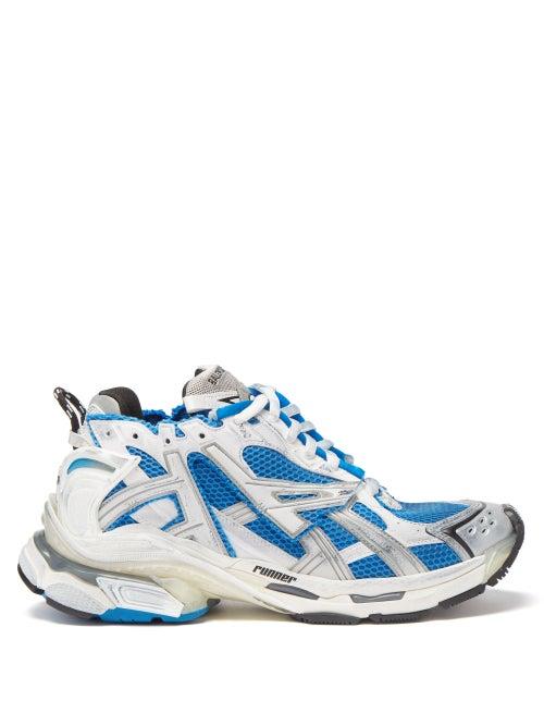 Balenciaga - Runner Mesh Panelled Trainers - Mens - Blue White