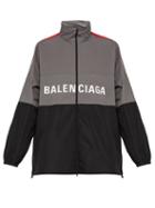 Matchesfashion.com Balenciaga - Logo Print Shell Track Jacket - Mens - Grey