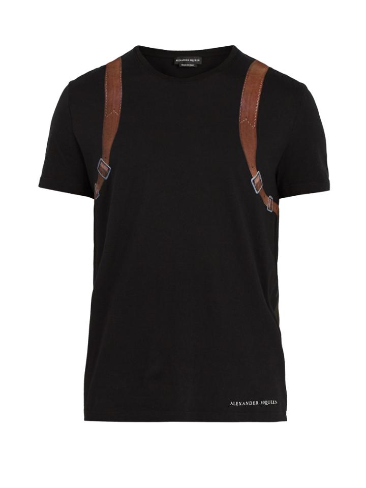 Alexander Mcqueen Backpack-print Cotton T-shirt