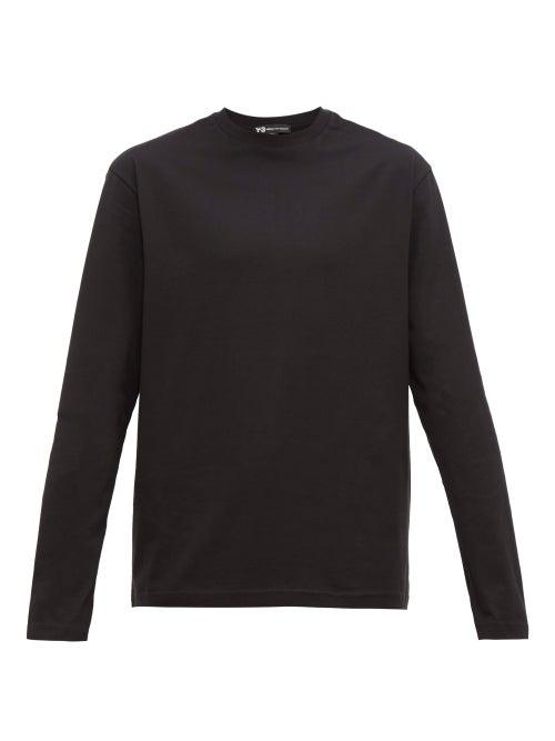 Matchesfashion.com Y-3 - Floral Print Long Sleeved Cotton T Shirt - Mens - Black Multi