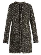 Giambattista Valli Collarless Cotton-blend Tweed Coat
