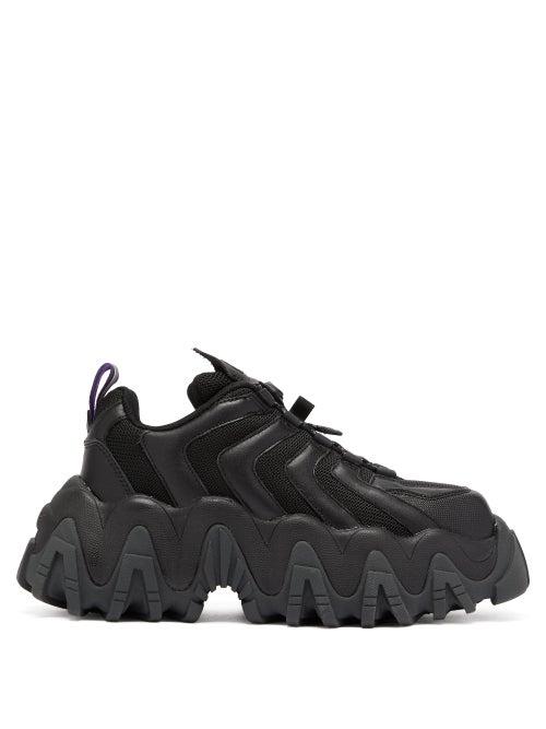 Matchesfashion.com Eytys - Halo Chunky Sole Leather Trainers - Womens - Black