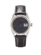 Lizzie Mandler - Vintage Rolex Datejust 18kt White-gold Watch - Mens - Black