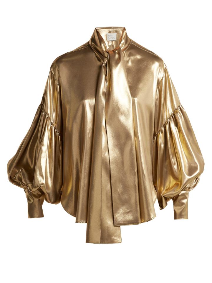 Hillier Bartley Balloon-sleeve Silk Blouse
